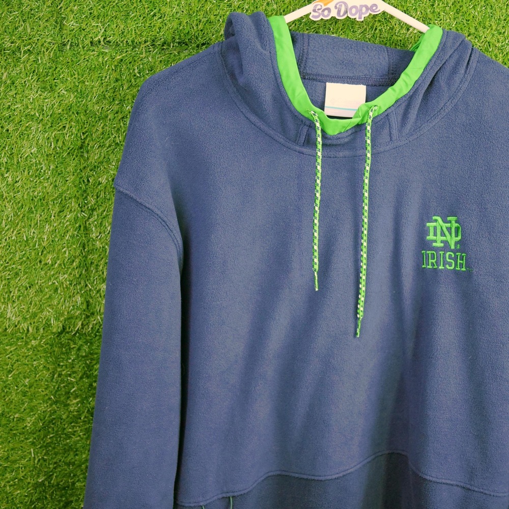 Columbia Hoodie Navy Notre Dame Fighting Irish Fleece - Men's Size L